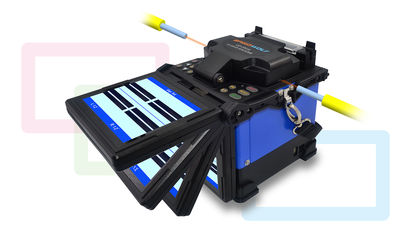 SPEEDWOLF 5inch LCD High Precision Fiber Optic Fusion Splicer Machine for SM, MM, NZ-DS, EDF Fibers with Optical Fiber Cleaver and Automatic Focus Function-SP-FS18